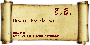 Bodai Bozsóka névjegykártya